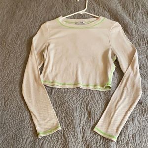 White Longsleeve Crop Top